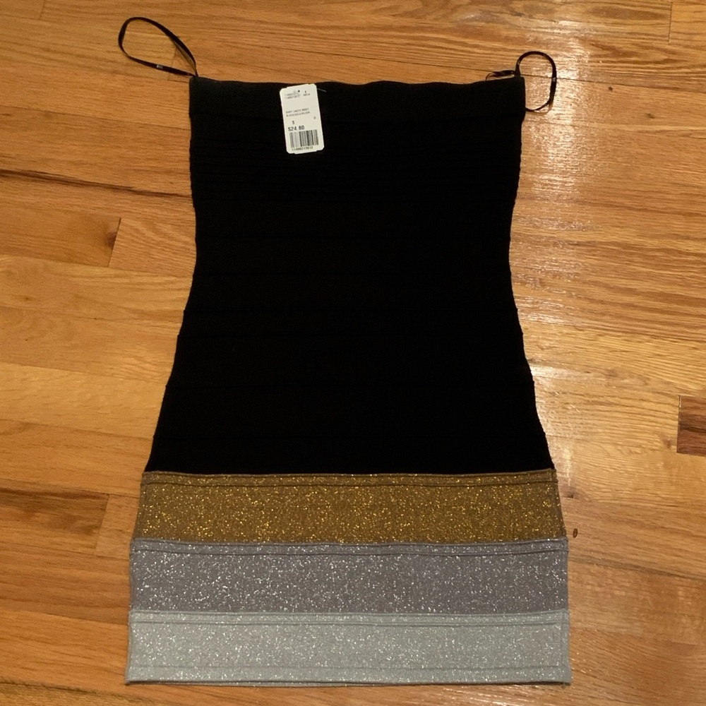 Forever 21 Black Dress with Gold and Silver Accents